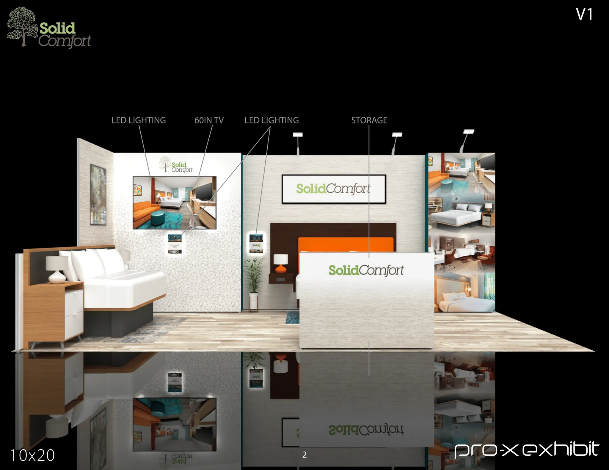 10x20 Inline booth design by Pro-X Exhibits